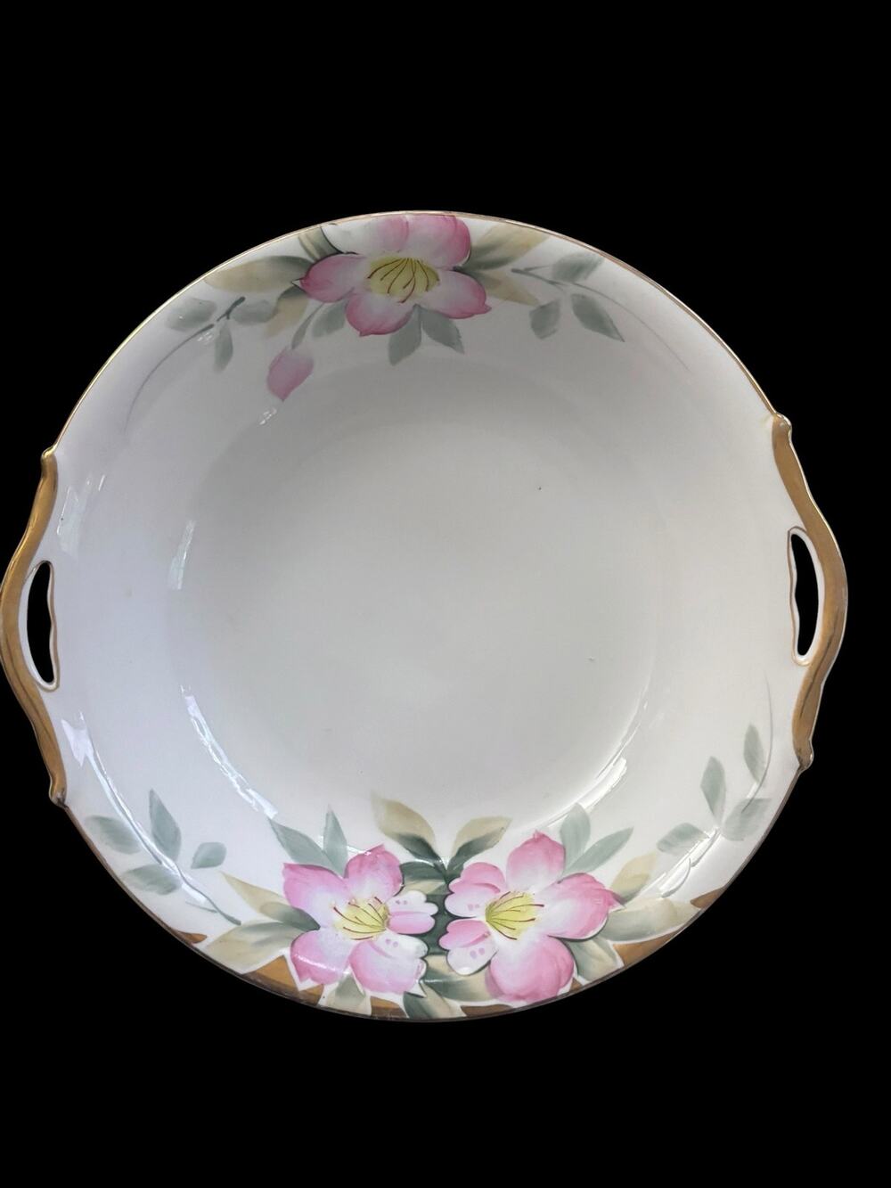 Noritake Azalea Porcelain Vegetable Serving Bowl Vintage Gold Trimmed Handles
